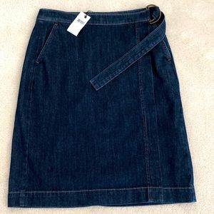 Banana Republic denim, wrap skirt with belt